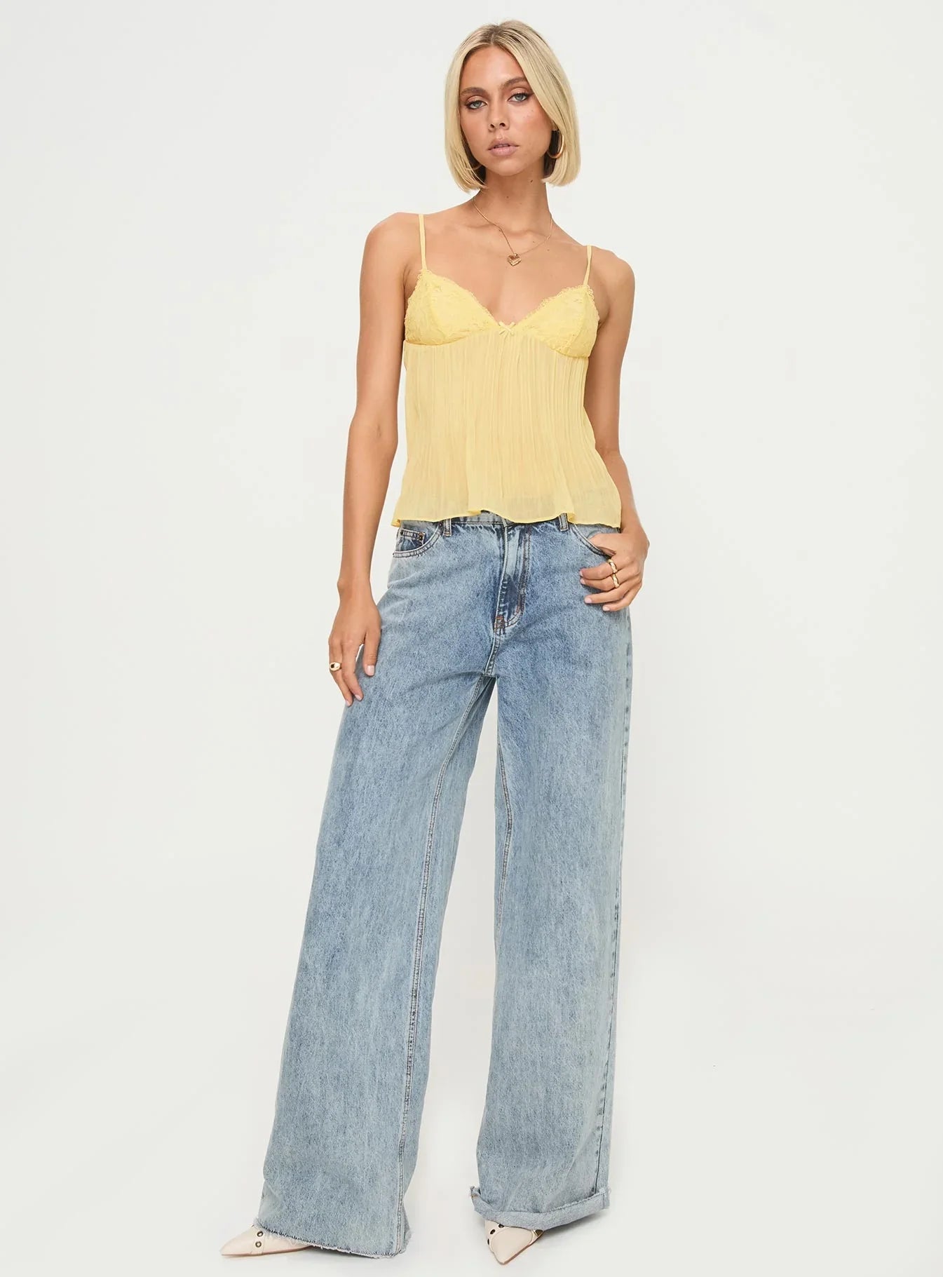 Faye | Lace Pleated Top