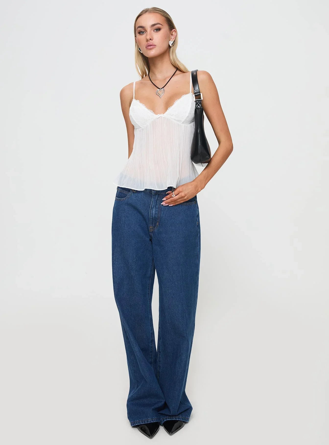 Faye | Lace Pleated Top