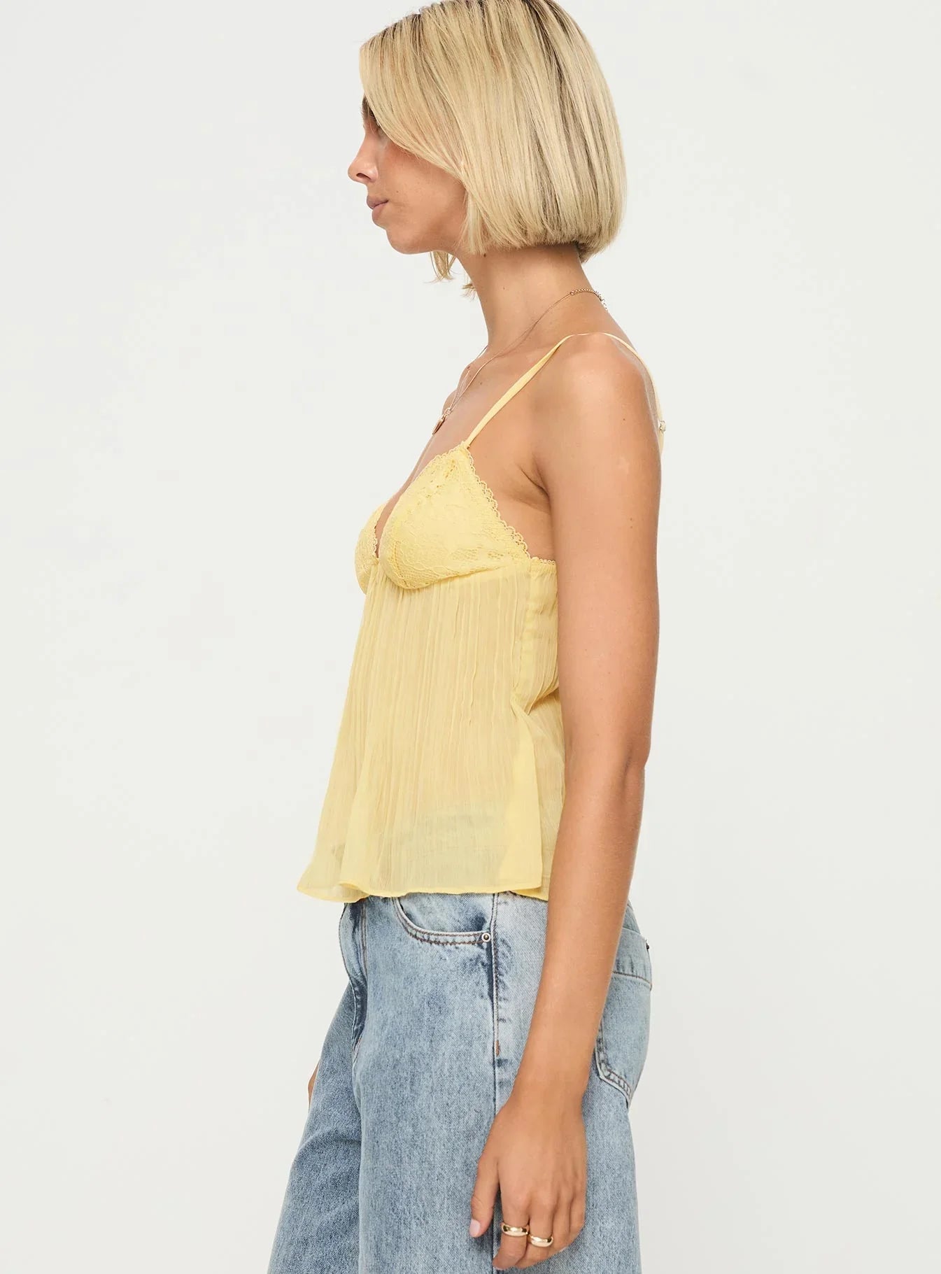 Faye | Lace Pleated Top