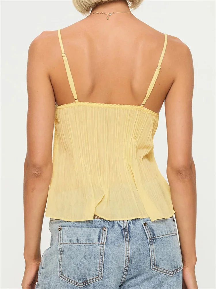 Faye | Lace Pleated Top