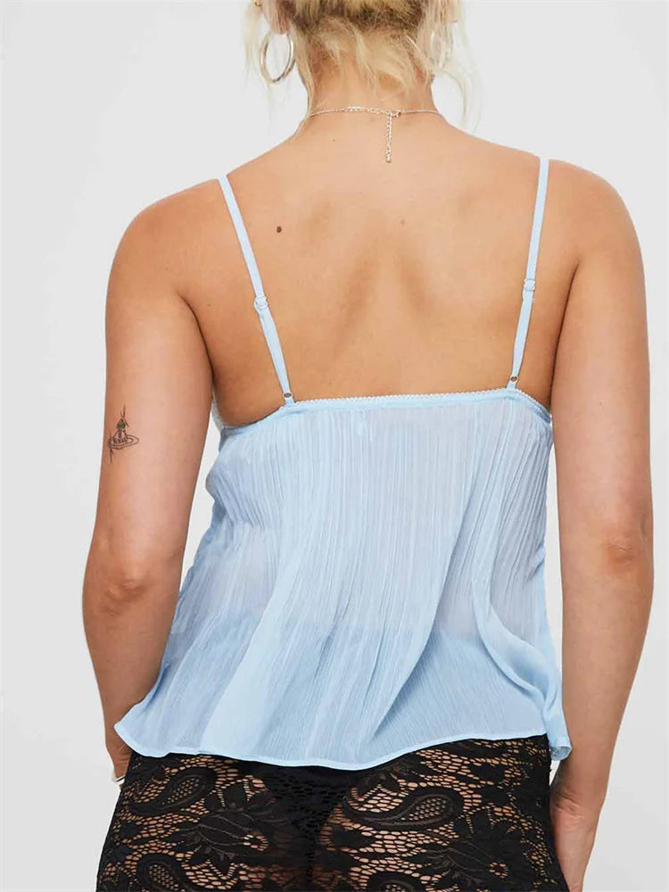 Faye | Lace Pleated Top