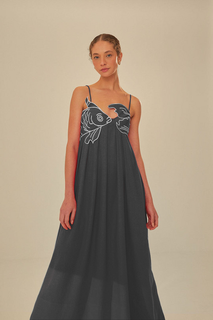 Lena | Fish Maxi Dress