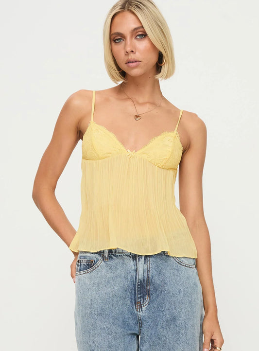 Faye | Lace Pleated Top