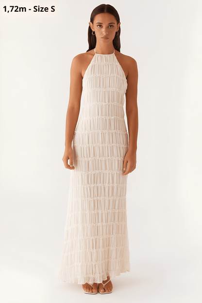 Aullie | Textured Halter Maxi Dress