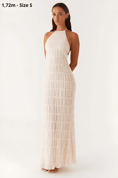 Aullie | Textured Halter Maxi Dress