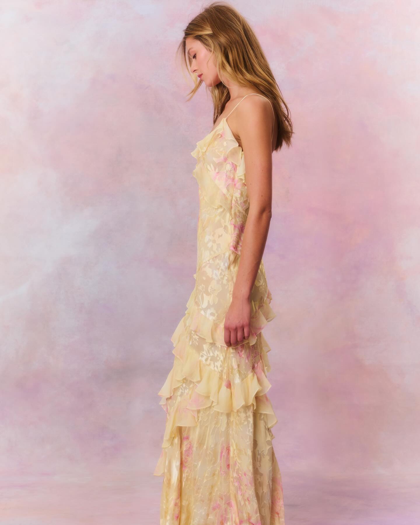 Solène | Ruffled Backless Maxi Dress