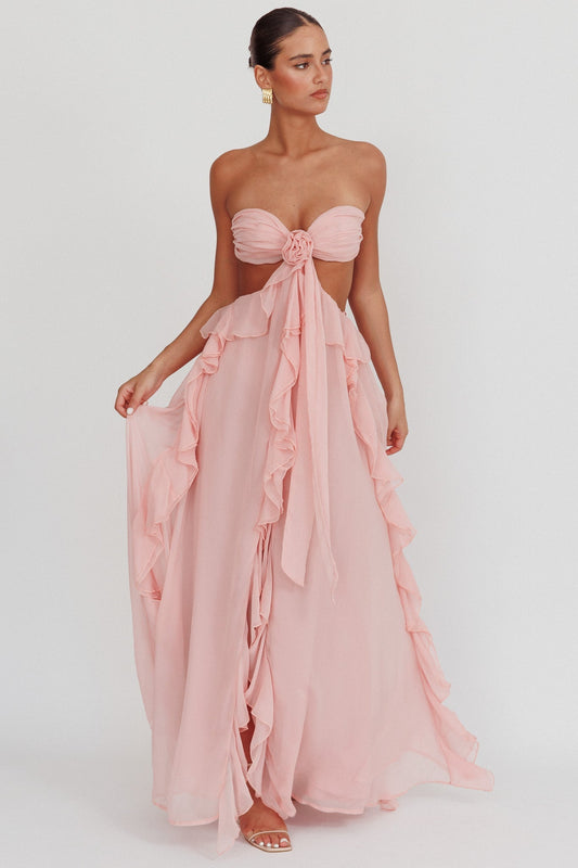 Sally | Cut-Out Ruffle Maxi Dress