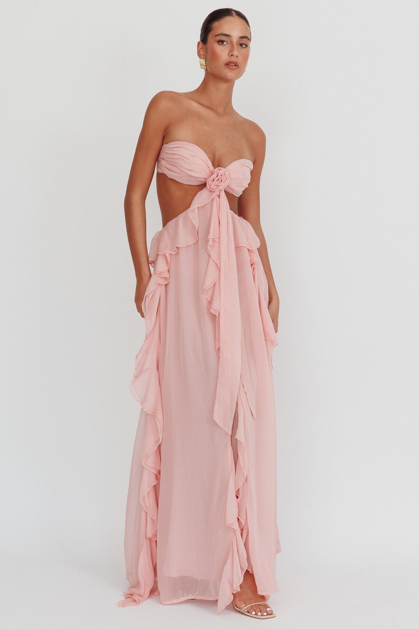 Sally | Cut-Out Ruffle Maxi Dress