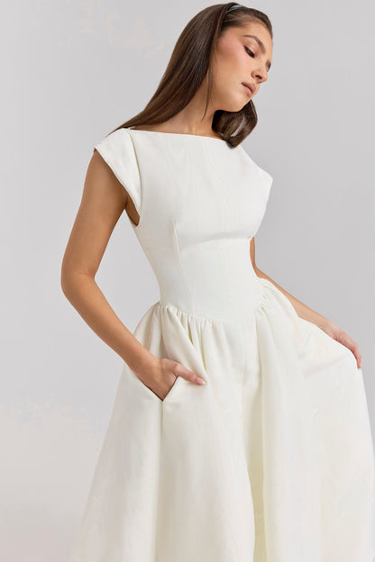 Debutante | Ivory Midi Dress